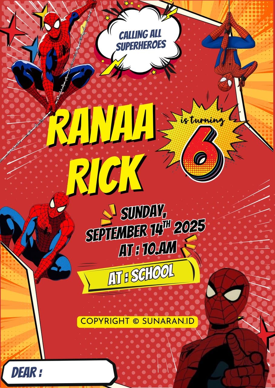 Spiderman Superhero Card